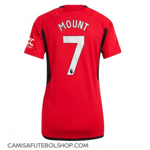 Camisa de time de futebol Manchester United Mason Mount #7 Replicas 1º Equipamento Feminina 2023-24 Manga Curta